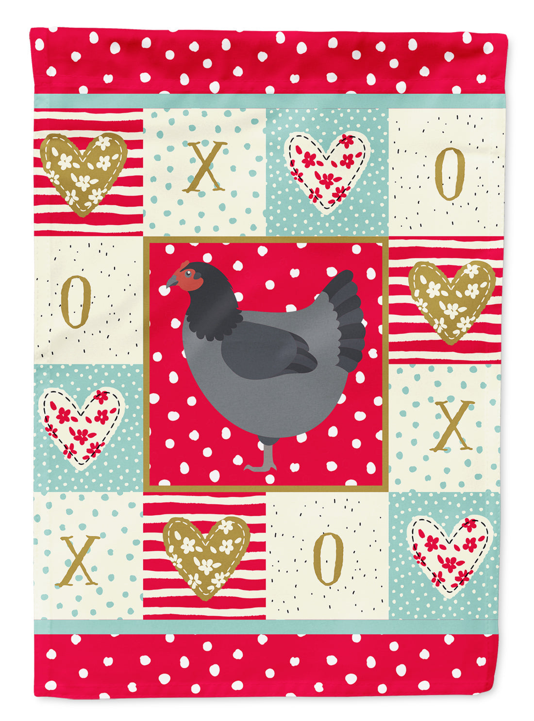Jersey Giant Chicken Love House Flag 28x40 Porch Sleeve Pole Decorative Outside Yard Banner Artwork Wall Hanging, Polyester