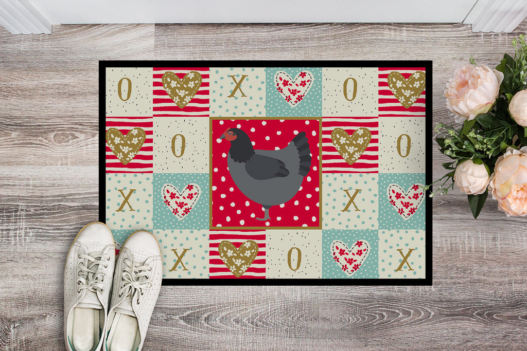 Jersey Giant Chicken Love Doormat Indoor Outdoor 18H X 27W Front Door Mat Rugs for Entryway, Non Slip Washable