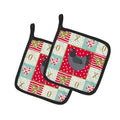 Jersey Giant Chicken Love Pot Holder Set of 2 Heat Resistant Quilted Hot Pads 7.5 x 7.5 Inch, Insulated Kitchen Trivets for Cooking & Baking
