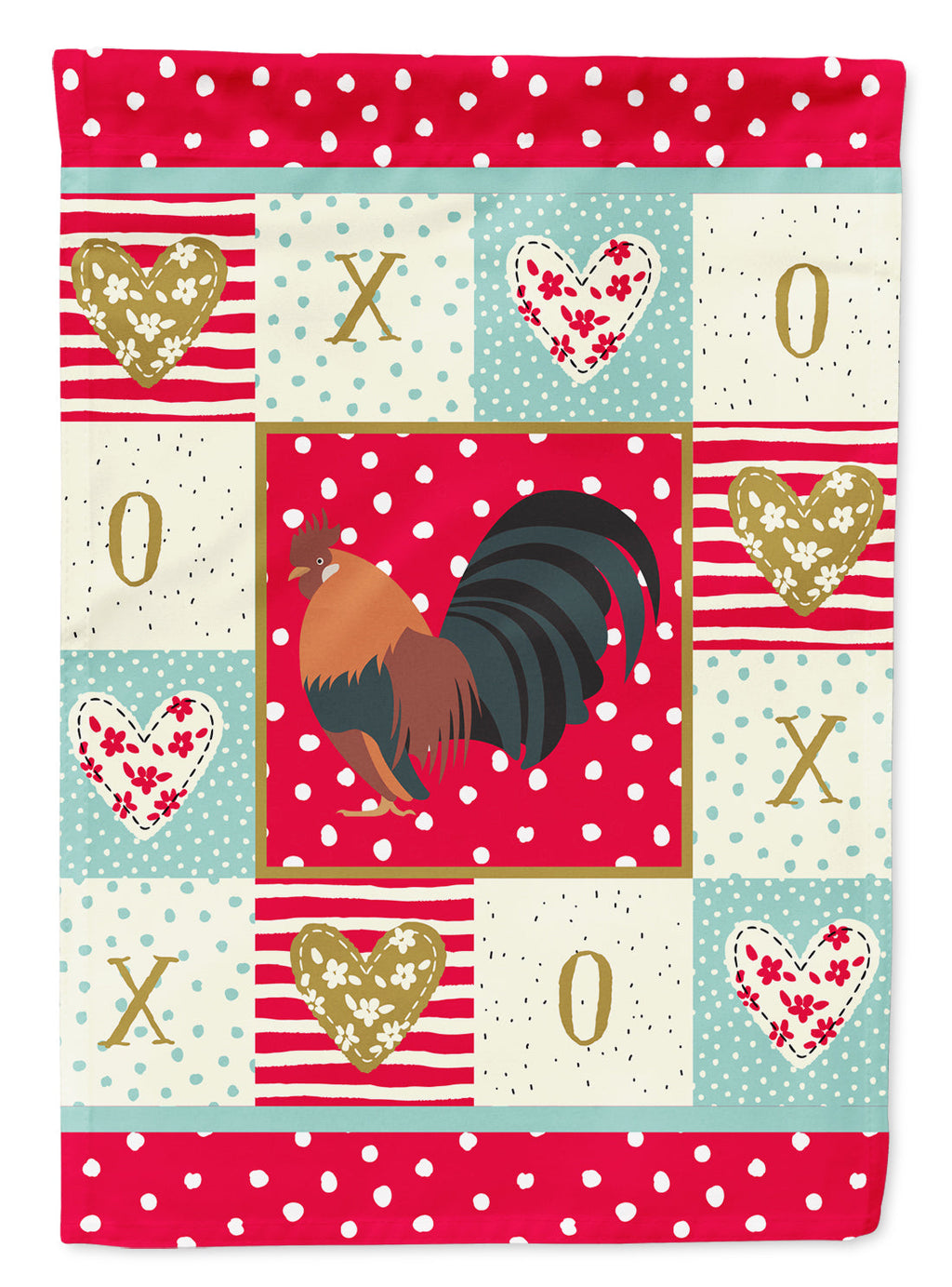 Dutch Bantam Chicken Love House Flag 28x40 Porch Sleeve Pole Decorative Outside Yard Banner Artwork Wall Hanging, Polyester