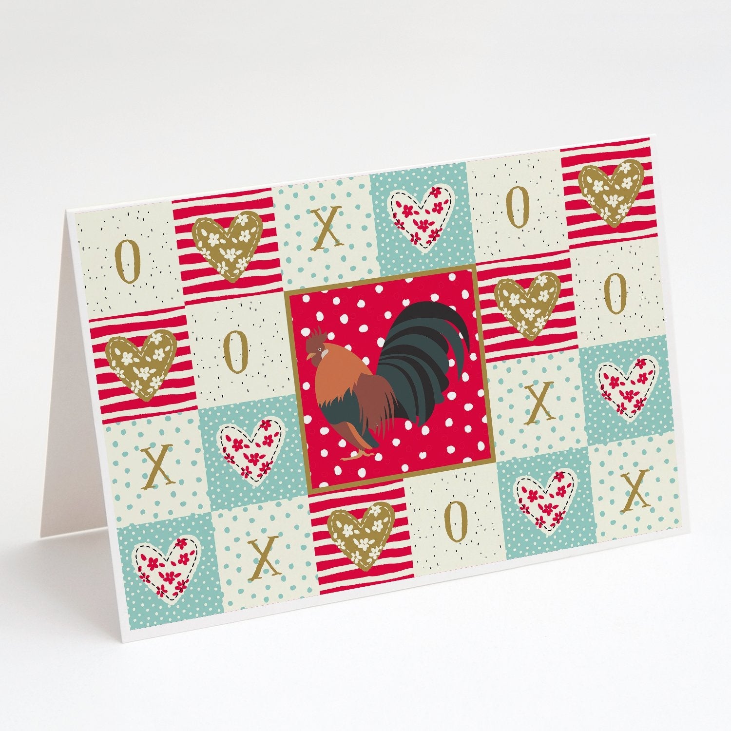 Dutch Bantam Chicken Love Greeting Cards Pack of 8 Blank Cards with Envelopes Whimsical A7 Size 5x7