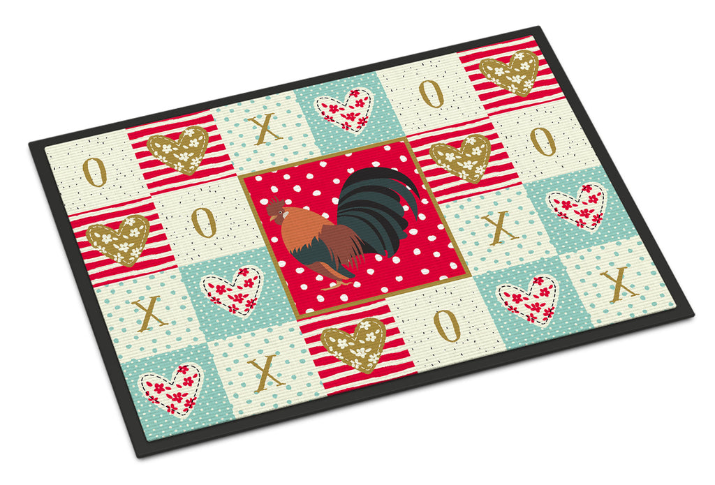 Dutch Bantam Chicken Love Doormat Indoor Outdoor 18H X 27W Front Door Mat Rugs for Entryway, Non Slip Washable