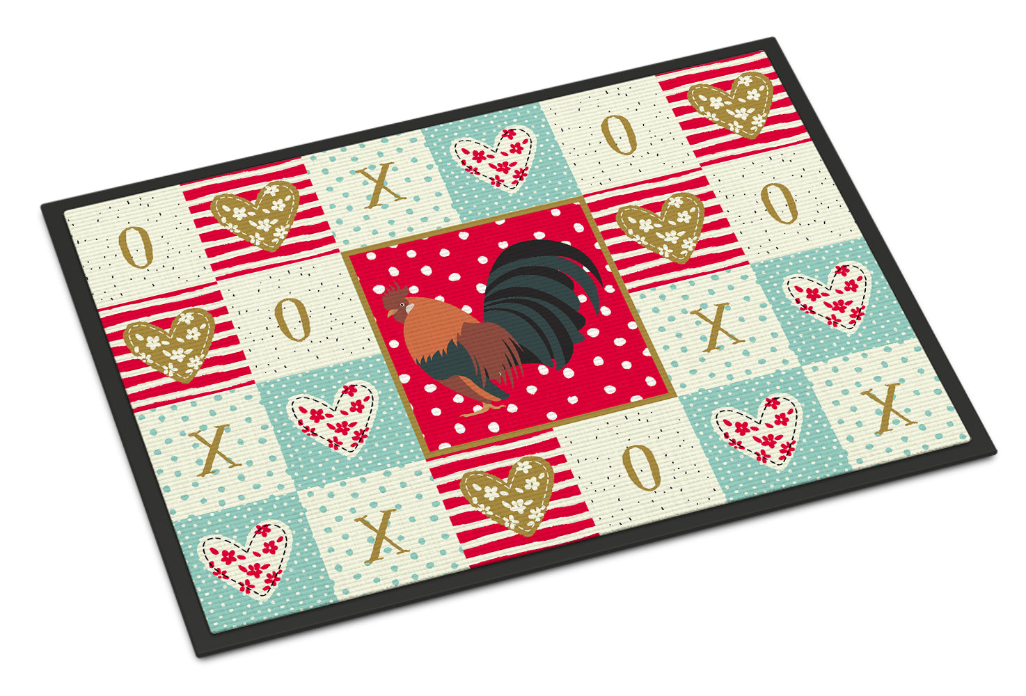 Dutch Bantam Chicken Love Doormat Indoor Outdoor 18H X 27W Front Door Mat Rugs for Entryway, Non Slip Washable