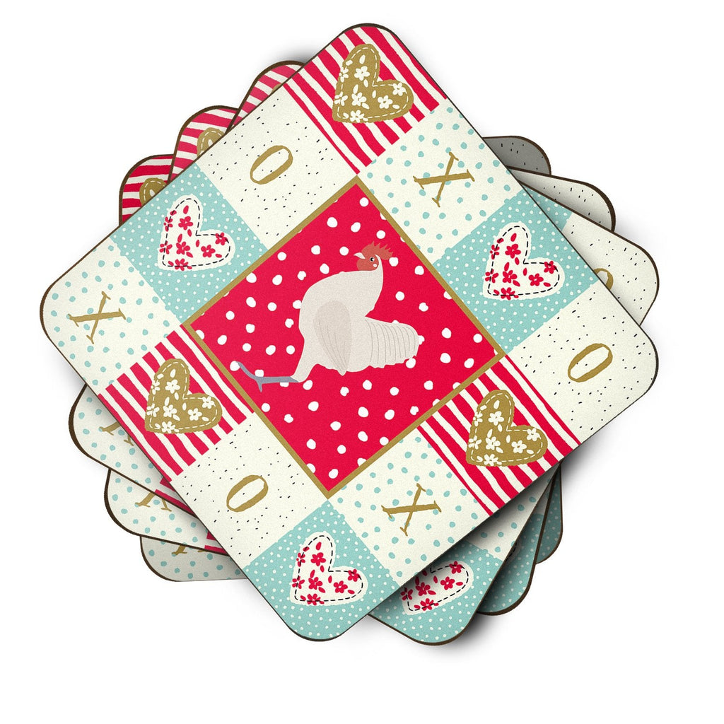 German Langshan Chicken Love Foam Coasters Set of 4 Cup Coasters for Indoor Outdoor, Tabletop Protection, Anti Slip, Mouse pad Material