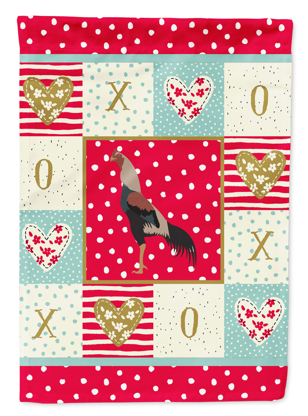 Kulang Chicken Love House Flag 28x40 Porch Sleeve Pole Decorative Outside Yard Banner Artwork Wall Hanging, Polyester