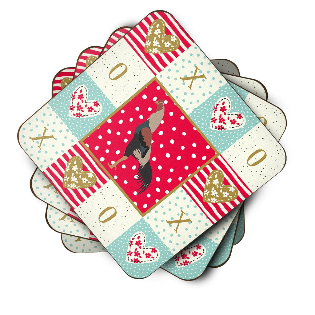Kulang Chicken Love Foam Coasters Set of 4 Cup Coasters for Indoor Outdoor, Tabletop Protection, Anti Slip, Mouse pad Material