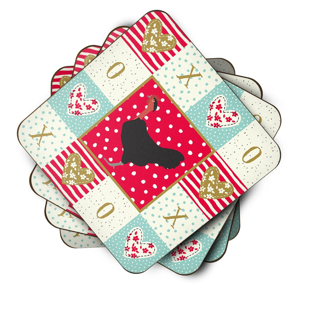 Naked Neck Chicken Love Foam Coasters Set of 4 Cup Coasters for Indoor Outdoor, Tabletop Protection, Anti Slip, Mouse pad Material