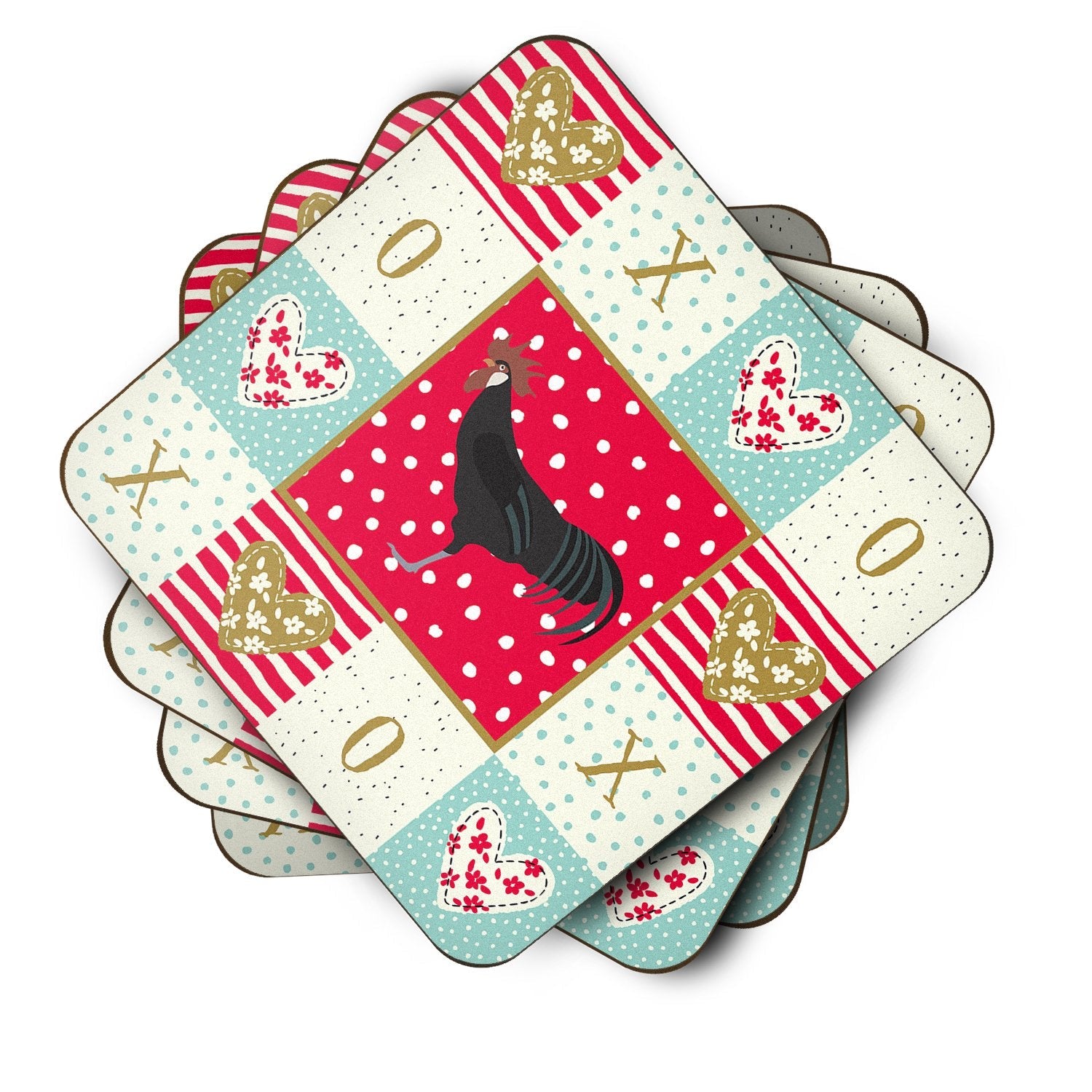Minorca Ctalalan Chicken Love Foam Coasters Set of 4 Cup Coasters for Indoor Outdoor, Tabletop Protection, Anti Slip, Mouse pad Material
