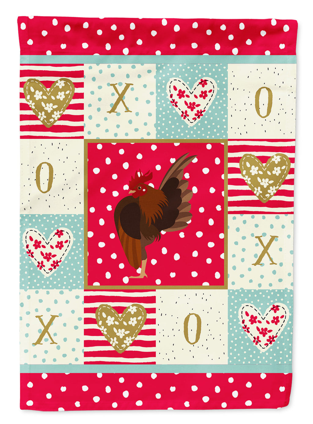 Malaysian Serama Chicken Love House Flag 28x40 Porch Sleeve Pole Decorative Outside Yard Banner Artwork Wall Hanging, Polyester