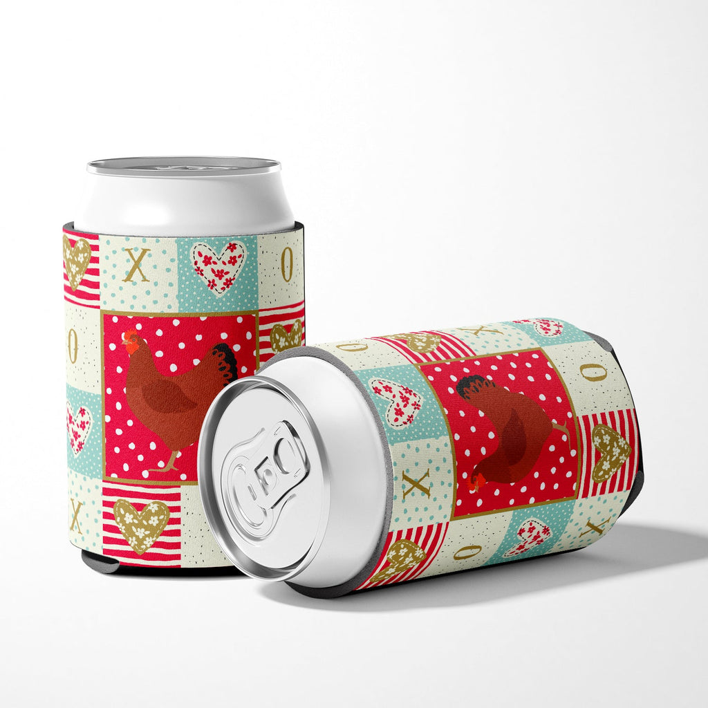 New Hampshire Red Chicken Love Can or Bottle Hugger Cooler Sleeve for Standard 12 oz Cans, Insulated Foam Beer & Soda Can Hugger Reusable