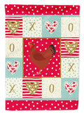 New Hampshire Red Chicken Love House Flag 28x40 Porch Sleeve Pole Decorative Outside Yard Banner Artwork Wall Hanging, Polyester