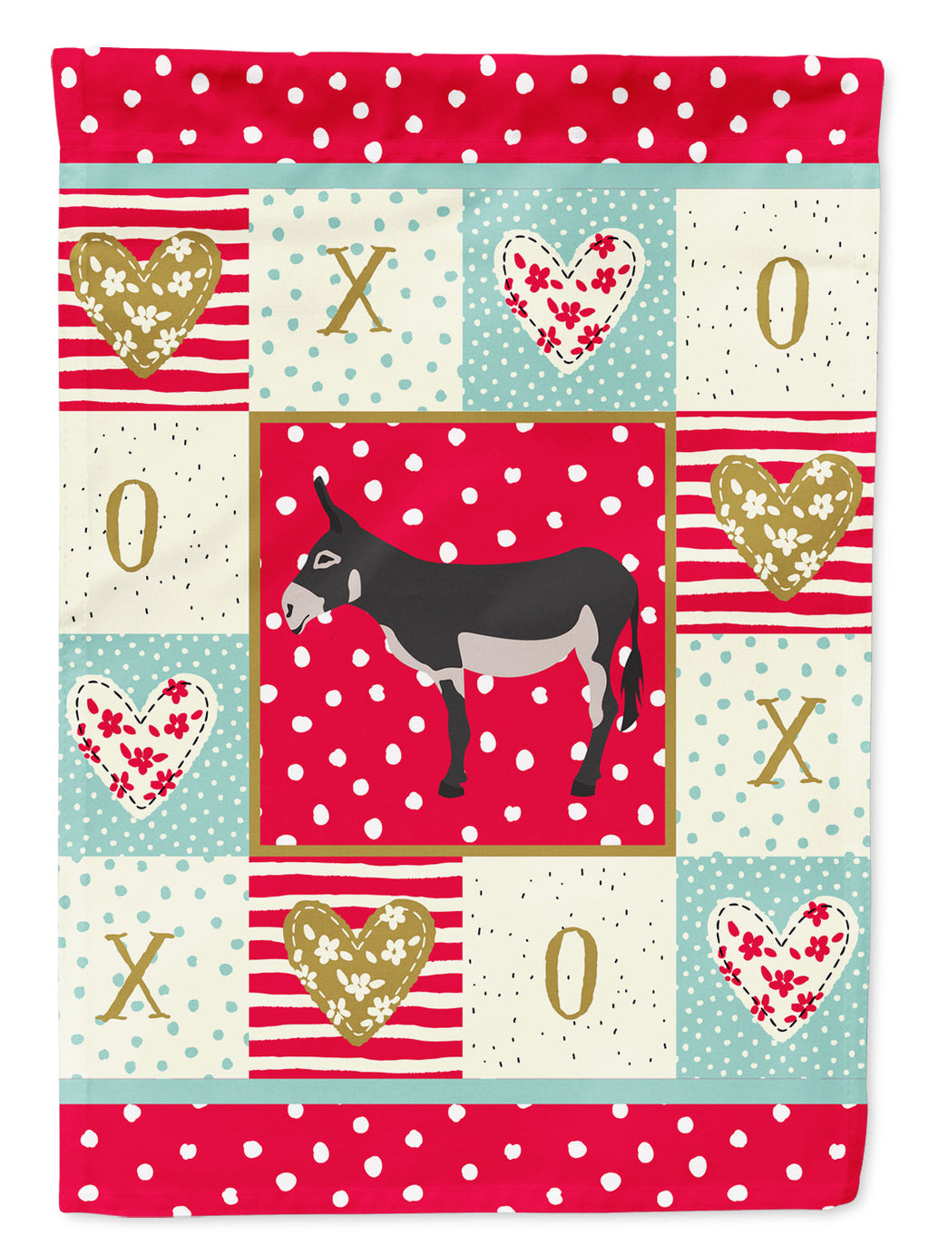 American Mammoth Jack Donkey Love House Flag 28x40 Porch Sleeve Pole Decorative Outside Yard Banner Artwork Wall Hanging, Polyester