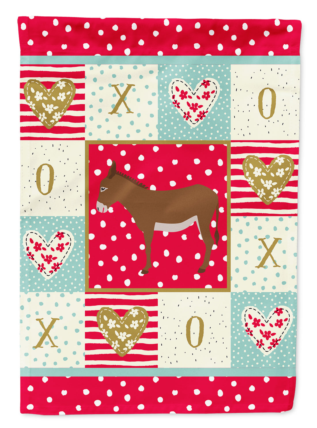 Cotentin Donkey Love House Flag 28x40 Porch Sleeve Pole Decorative Outside Yard Banner Artwork Wall Hanging, Polyester