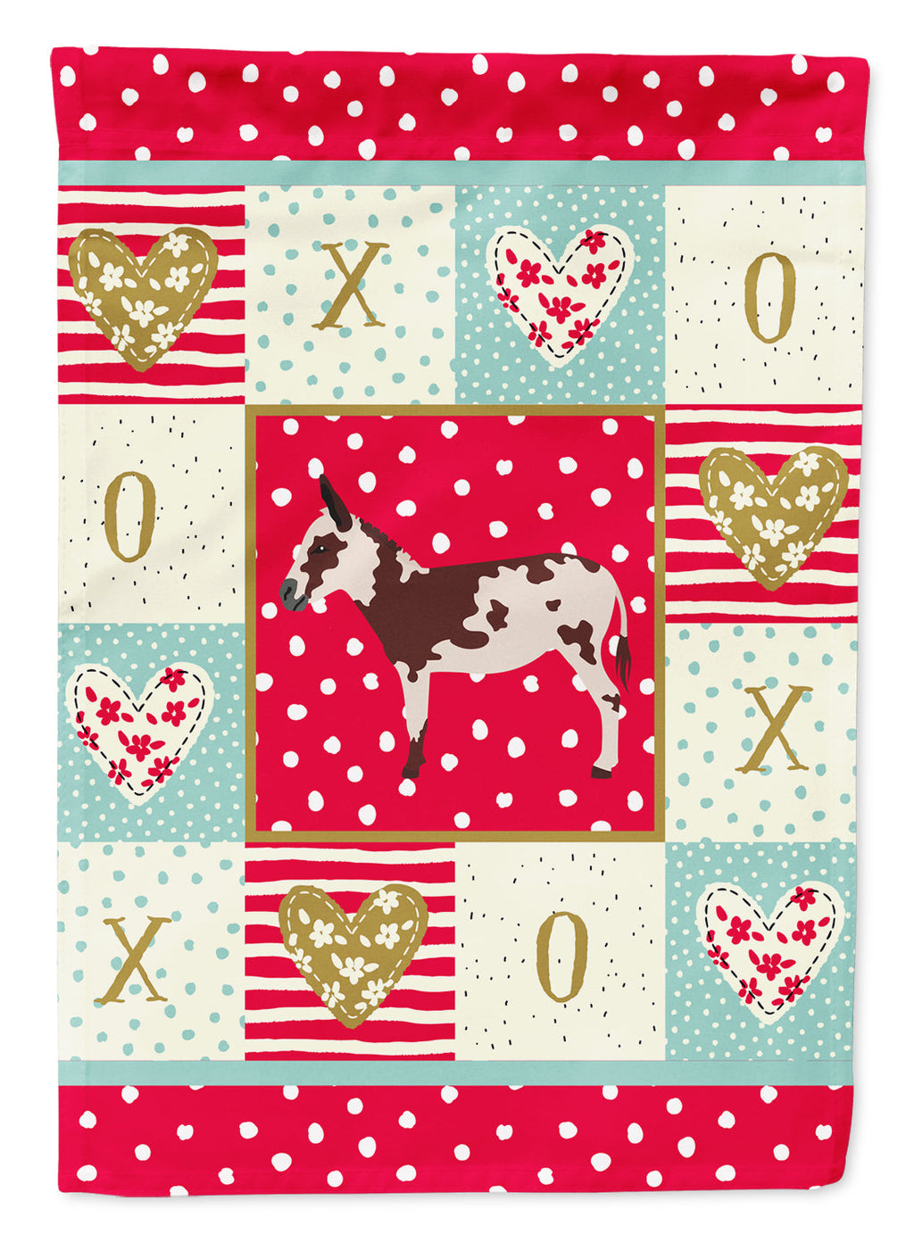 American Spotted Donkey Love House Flag 28x40 Porch Sleeve Pole Decorative Outside Yard Banner Artwork Wall Hanging, Polyester