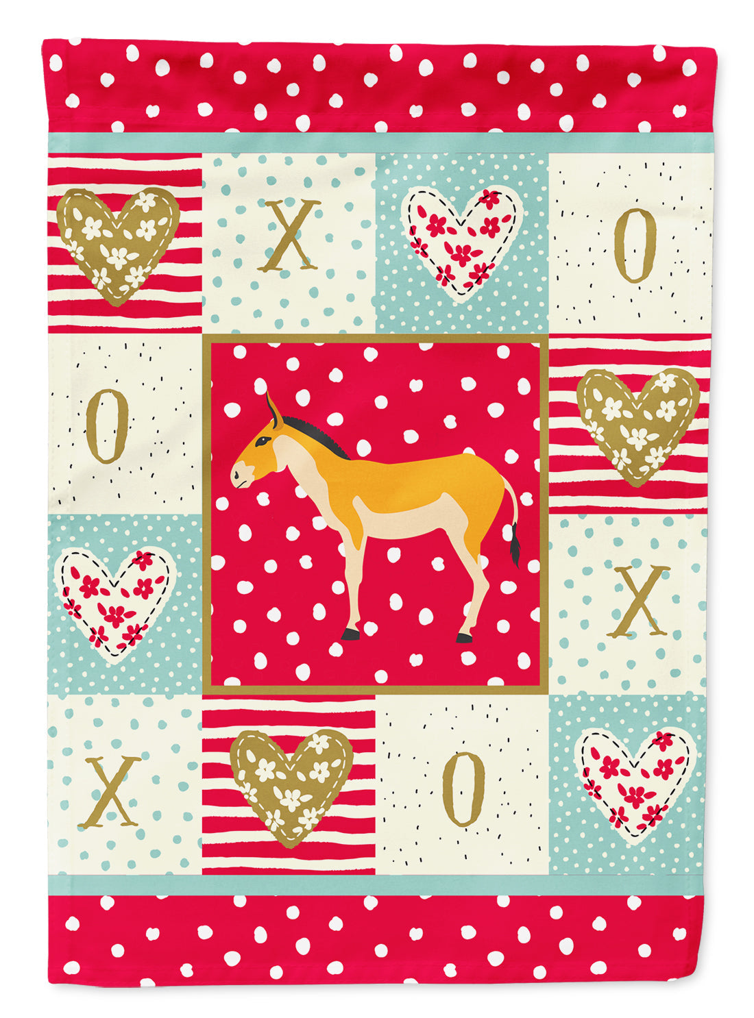 Turkmenian Kulan Donkey Love House Flag 28x40 Porch Sleeve Pole Decorative Outside Yard Banner Artwork Wall Hanging, Polyester