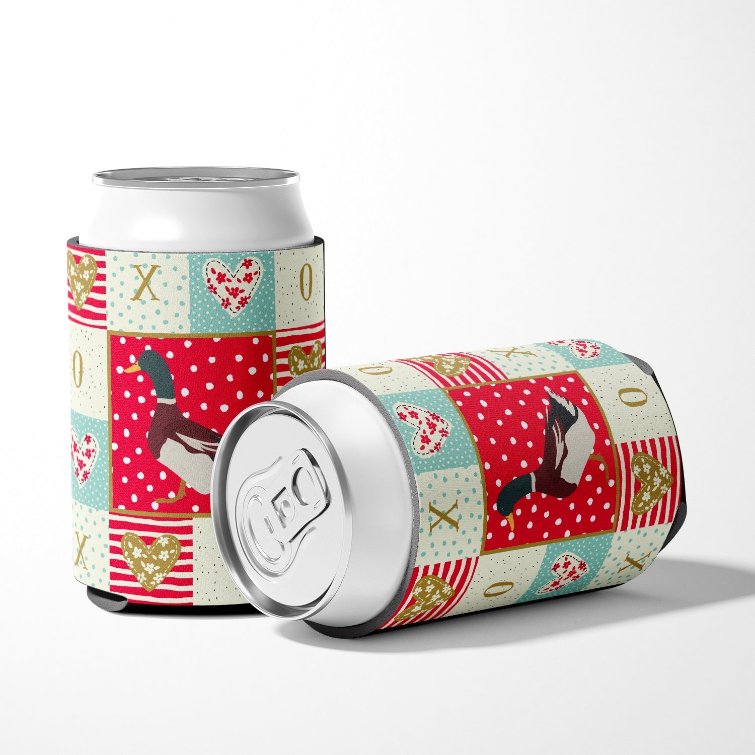 Rouen Duck Love Can or Bottle Hugger Cooler Sleeve for Standard 12 oz Cans, Insulated Foam Beer & Soda Can Hugger Reusable