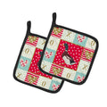 Rouen Duck Love Pot Holder Set of 2 Heat Resistant Quilted Hot Pads 7.5 x 7.5 Inch, Insulated Kitchen Trivets for Cooking & Baking