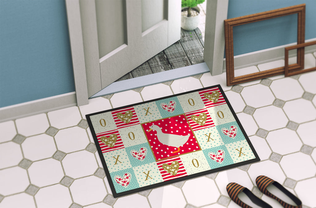 American Pekin Duck Love Doormat Indoor Outdoor 18H X 27W Front Door Mat Rugs for Entryway, Non Slip Washable