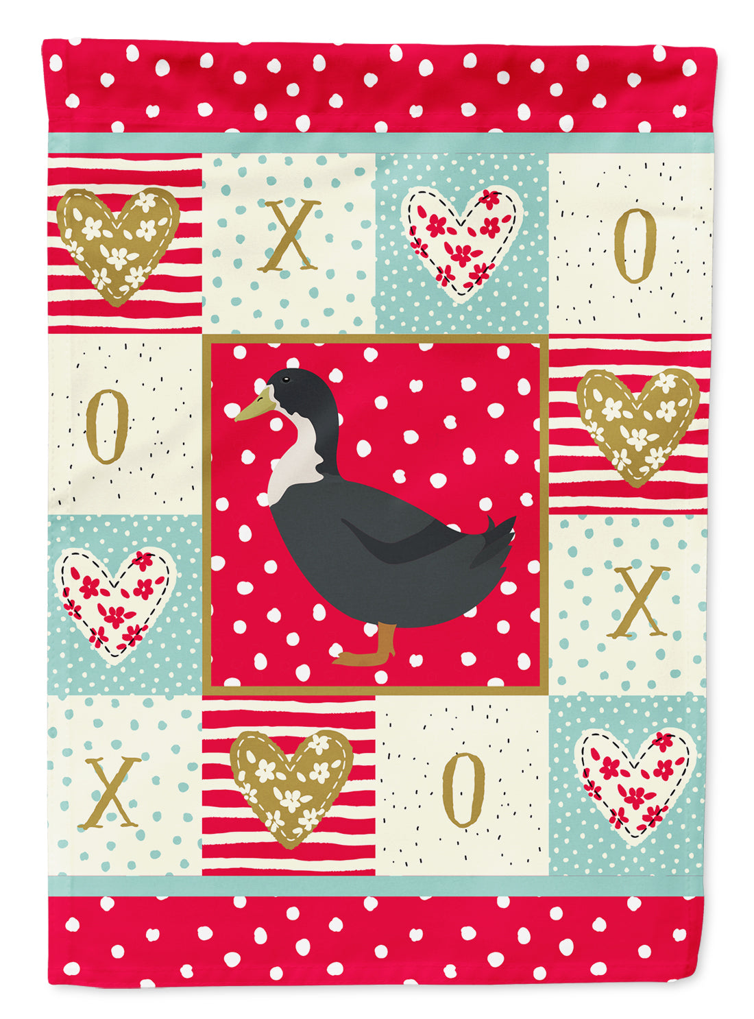 Blue Swedish Duck Love House Flag 28x40 Porch Sleeve Pole Decorative Outside Yard Banner Artwork Wall Hanging, Polyester