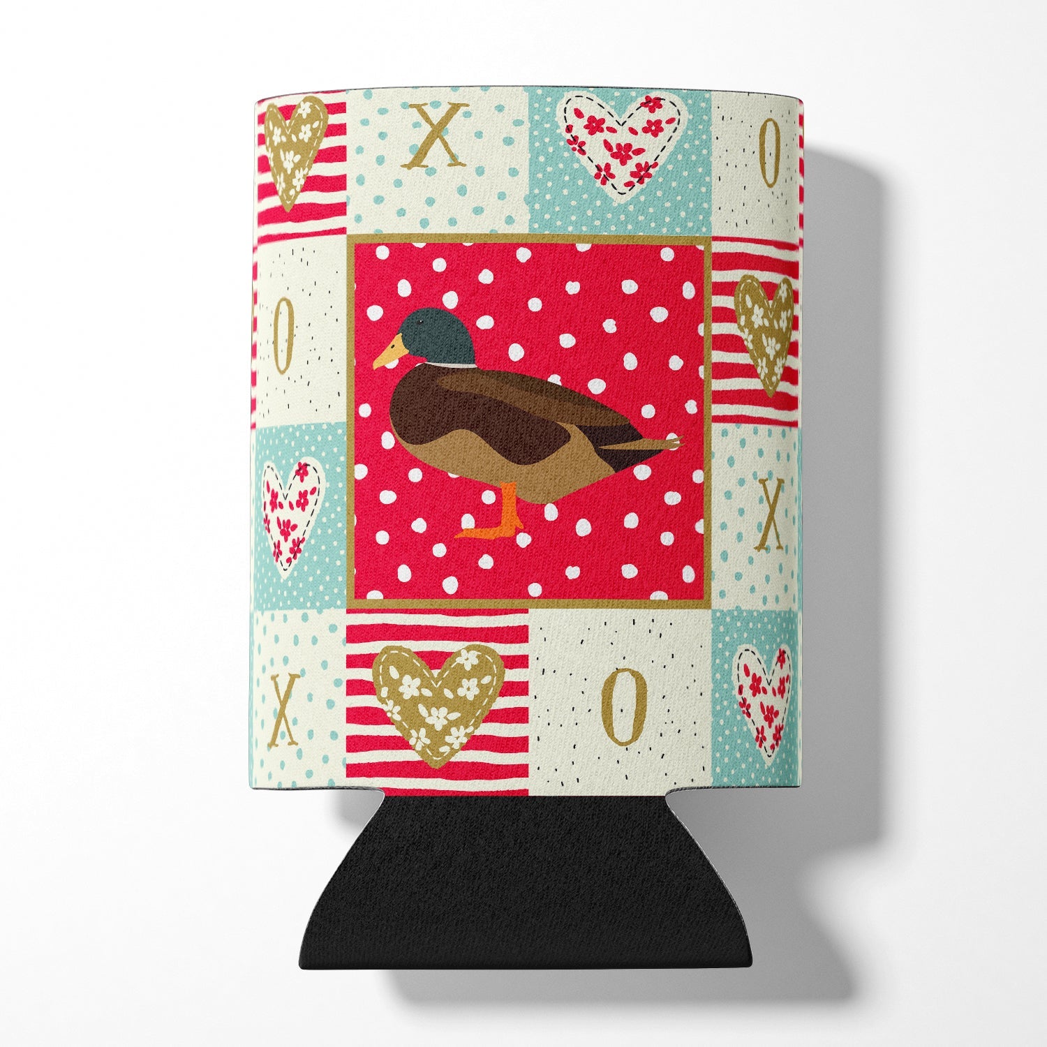 Silver Bantam Duck Love Can or Bottle Hugger Cooler Sleeve for Standard 12 oz Cans, Insulated Foam Beer & Soda Can Hugger Reusable