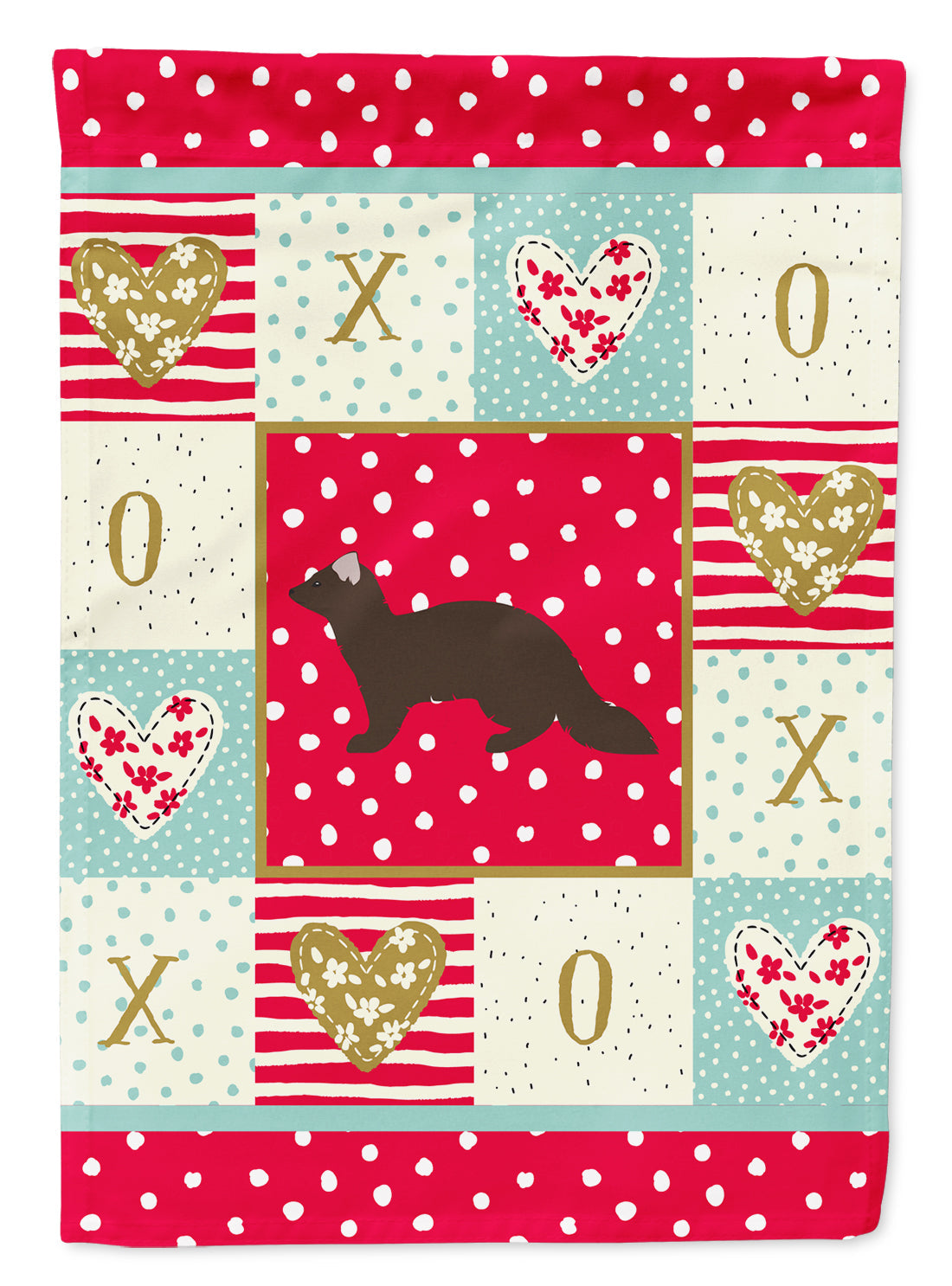 Sable Marten Love House Flag 28x40 Porch Sleeve Pole Decorative Outside Yard Banner Artwork Wall Hanging, Polyester