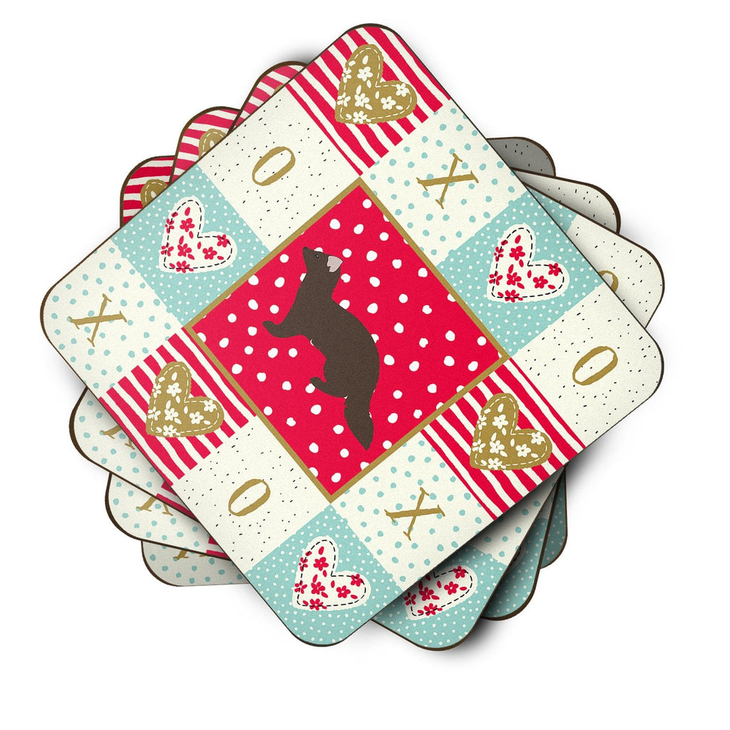 Sable Marten Love Foam Coasters Set of 4 Cup Coasters for Indoor Outdoor, Tabletop Protection, Anti Slip, Mouse pad Material