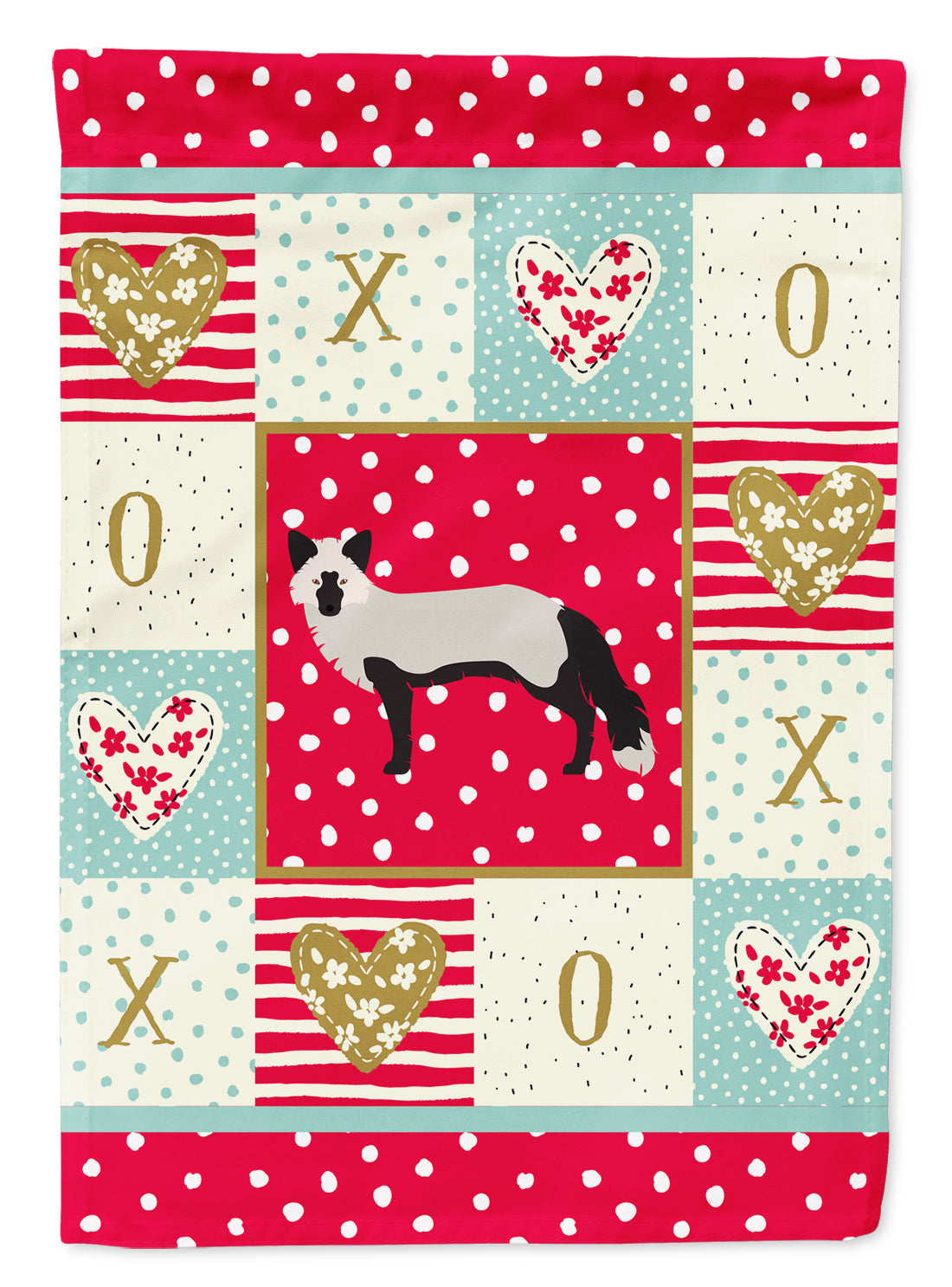 Silver Fox Love House Flag 28x40 Porch Sleeve Pole Decorative Outside Yard Banner Artwork Wall Hanging, Polyester