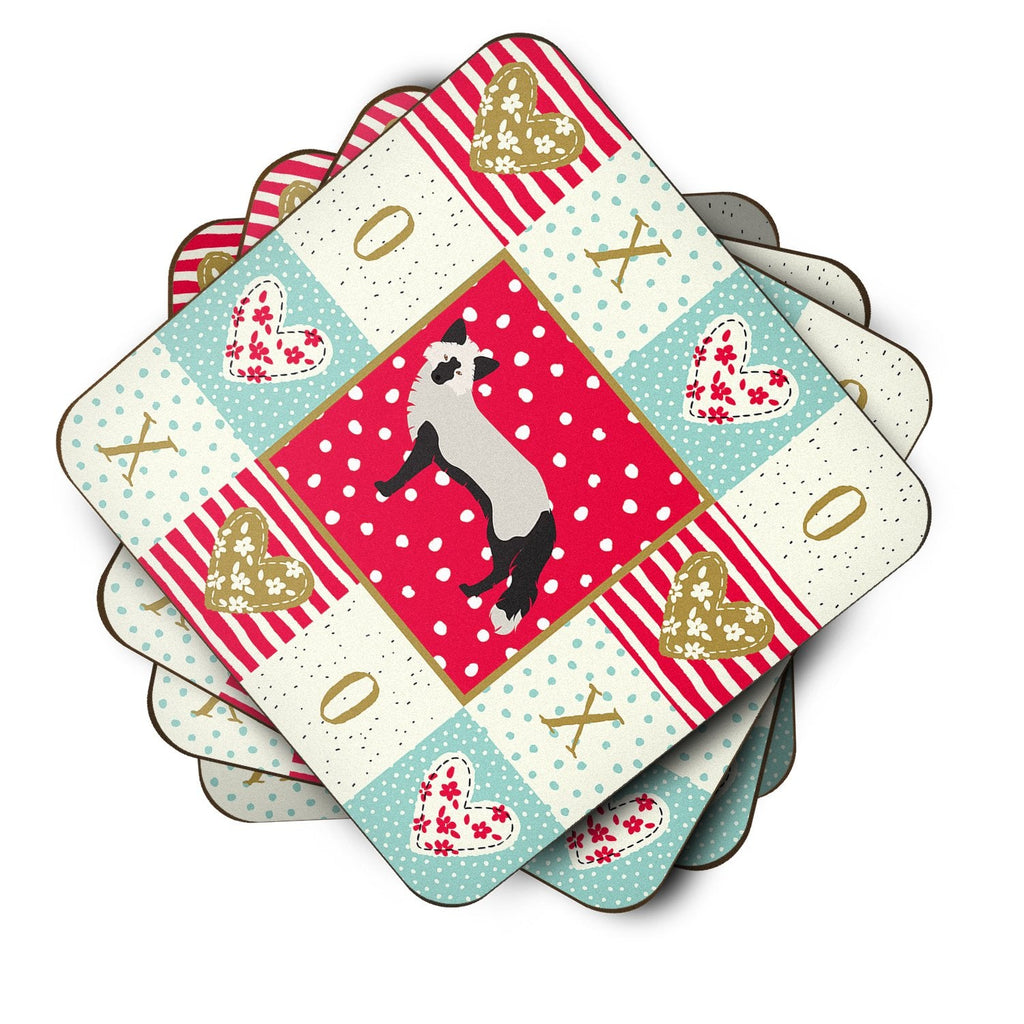Silver Fox Love Foam Coasters Set of 4 Cup Coasters for Indoor Outdoor, Tabletop Protection, Anti Slip, Mouse pad Material