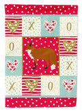 Red Fox Love House Flag 28x40 Porch Sleeve Pole Decorative Outside Yard Banner Artwork Wall Hanging, Polyester