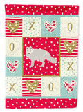 White Arctic Fox Love House Flag 28x40 Porch Sleeve Pole Decorative Outside Yard Banner Artwork Wall Hanging, Polyester