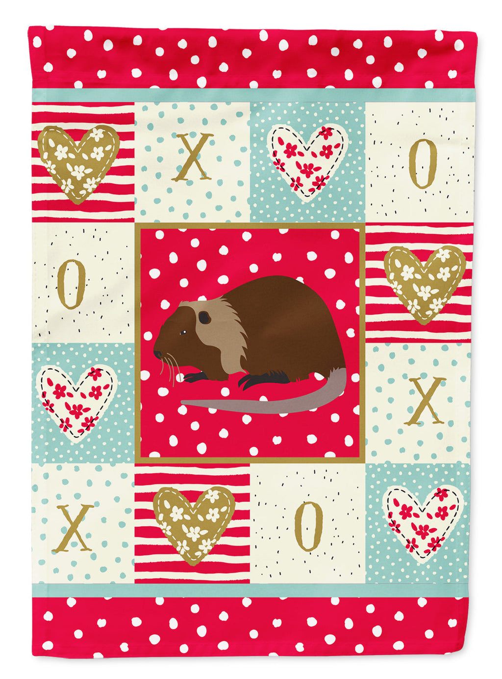 Coypu Nutria River Rat Love House Flag 28x40 Porch Sleeve Pole Decorative Outside Yard Banner Artwork Wall Hanging, Polyester