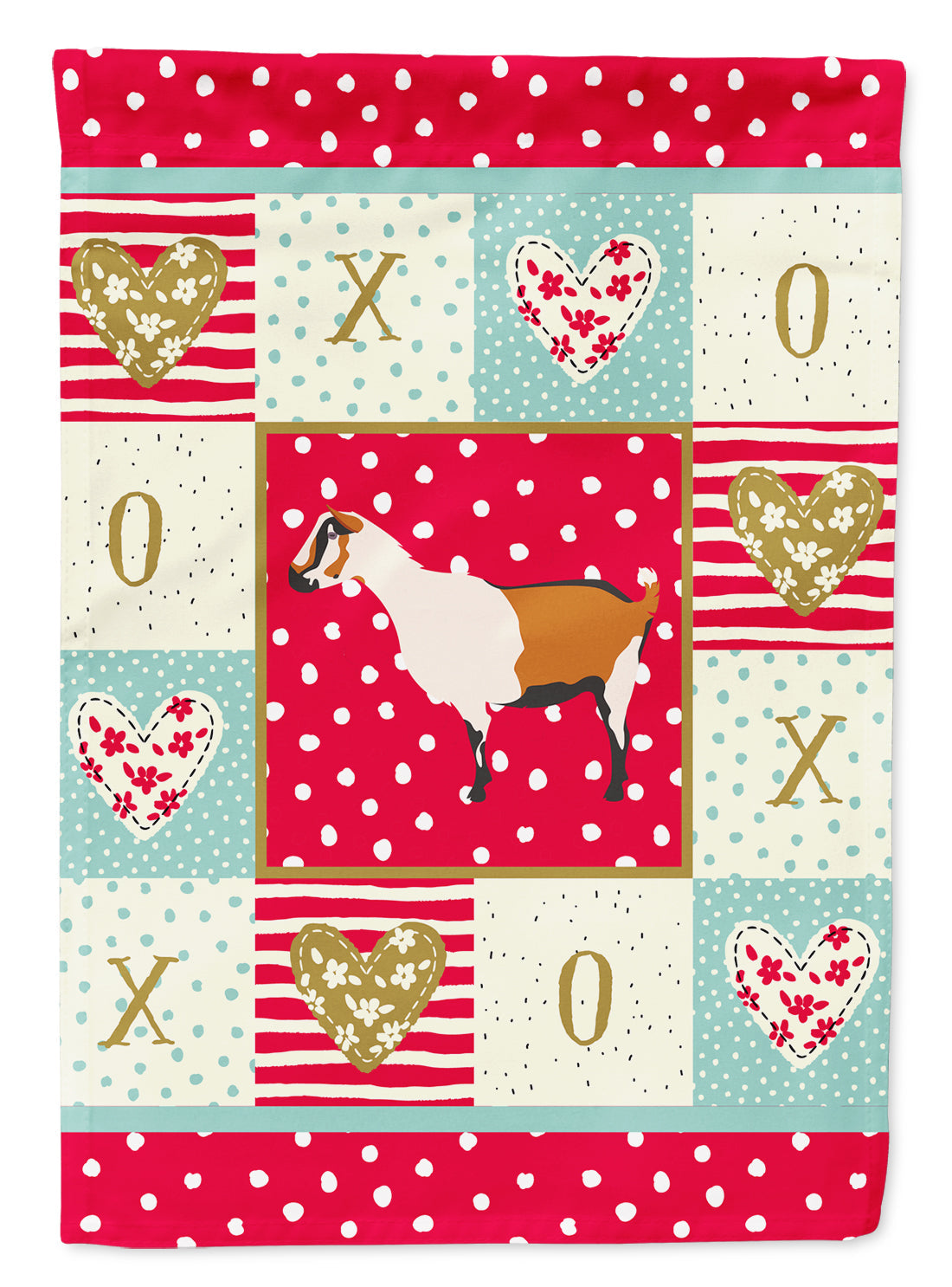 Alpine Goat Love House Flag 28x40 Porch Sleeve Pole Decorative Outside Yard Banner Artwork Wall Hanging, Polyester