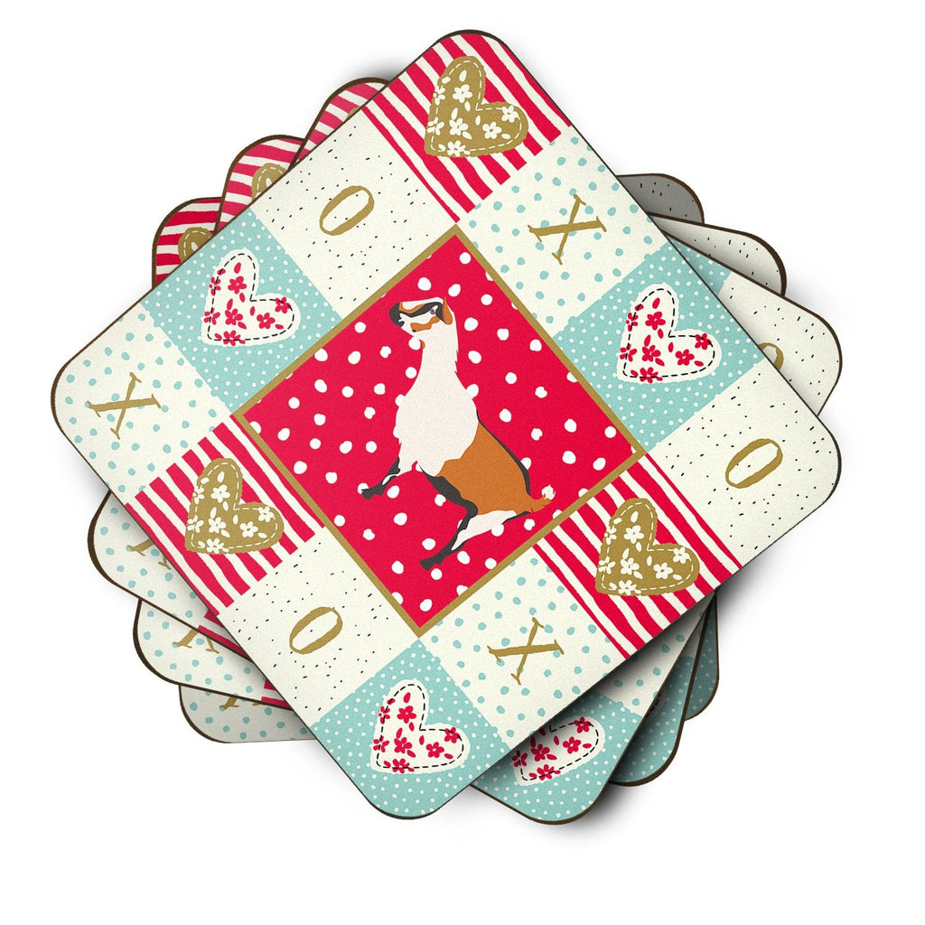 Alpine Goat Love Foam Coasters Set of 4 Cup Coasters for Indoor Outdoor, Tabletop Protection, Anti Slip, Mouse pad Material