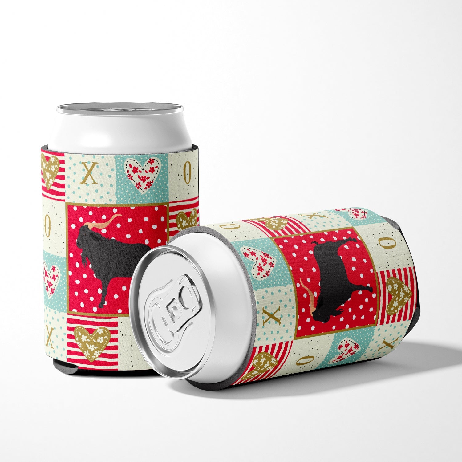Verata Goat Love Can or Bottle Hugger Cooler Sleeve for Standard 12 oz Cans, Insulated Foam Beer & Soda Can Hugger Reusable
