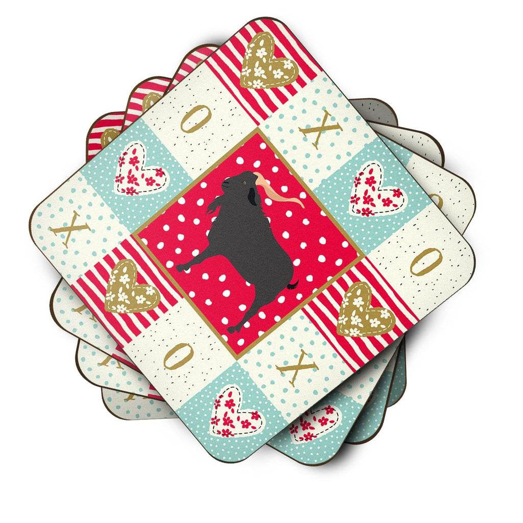 Verata Goat Love Foam Coasters Set of 4 Cup Coasters for Indoor Outdoor, Tabletop Protection, Anti Slip, Mouse pad Material