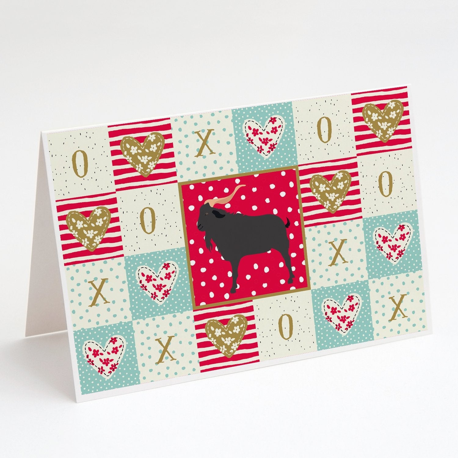 Verata Goat Love Greeting Cards Pack of 8 Blank Cards with Envelopes Whimsical A7 Size 5x7