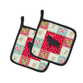 Verata Goat Love Pot Holder Set of 2 Heat Resistant Quilted Hot Pads 7.5 x 7.5 Inch, Insulated Kitchen Trivets for Cooking & Baking