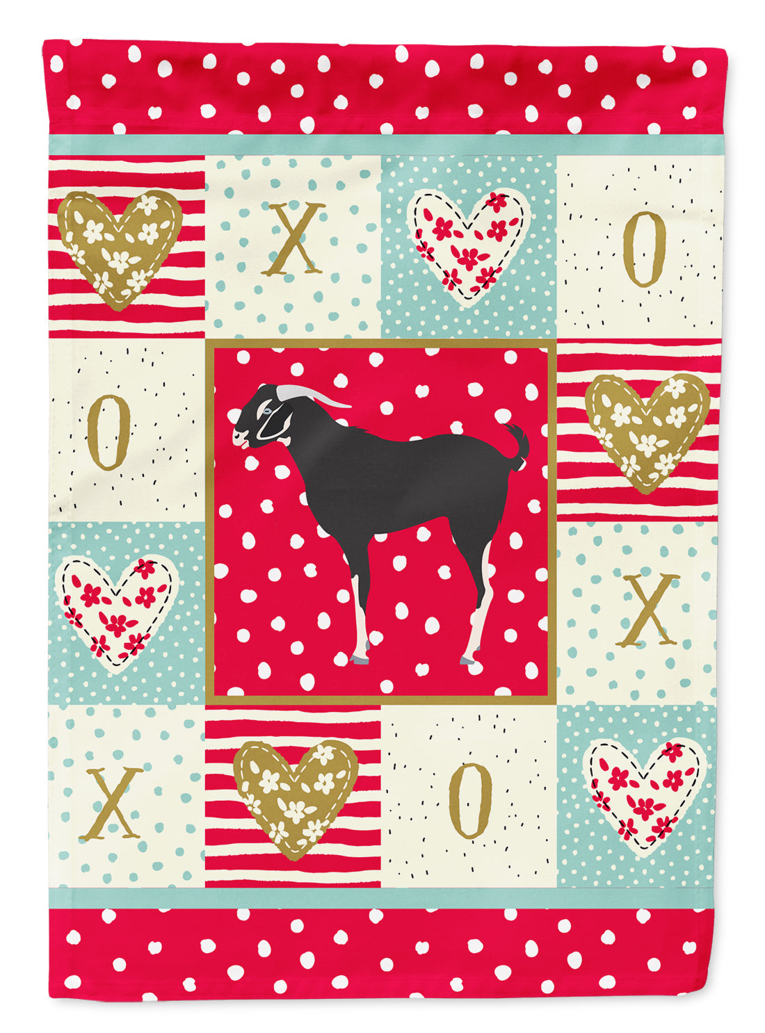 Black Bengal Goat Love House Flag 28x40 Porch Sleeve Pole Decorative Outside Yard Banner Artwork Wall Hanging, Polyester