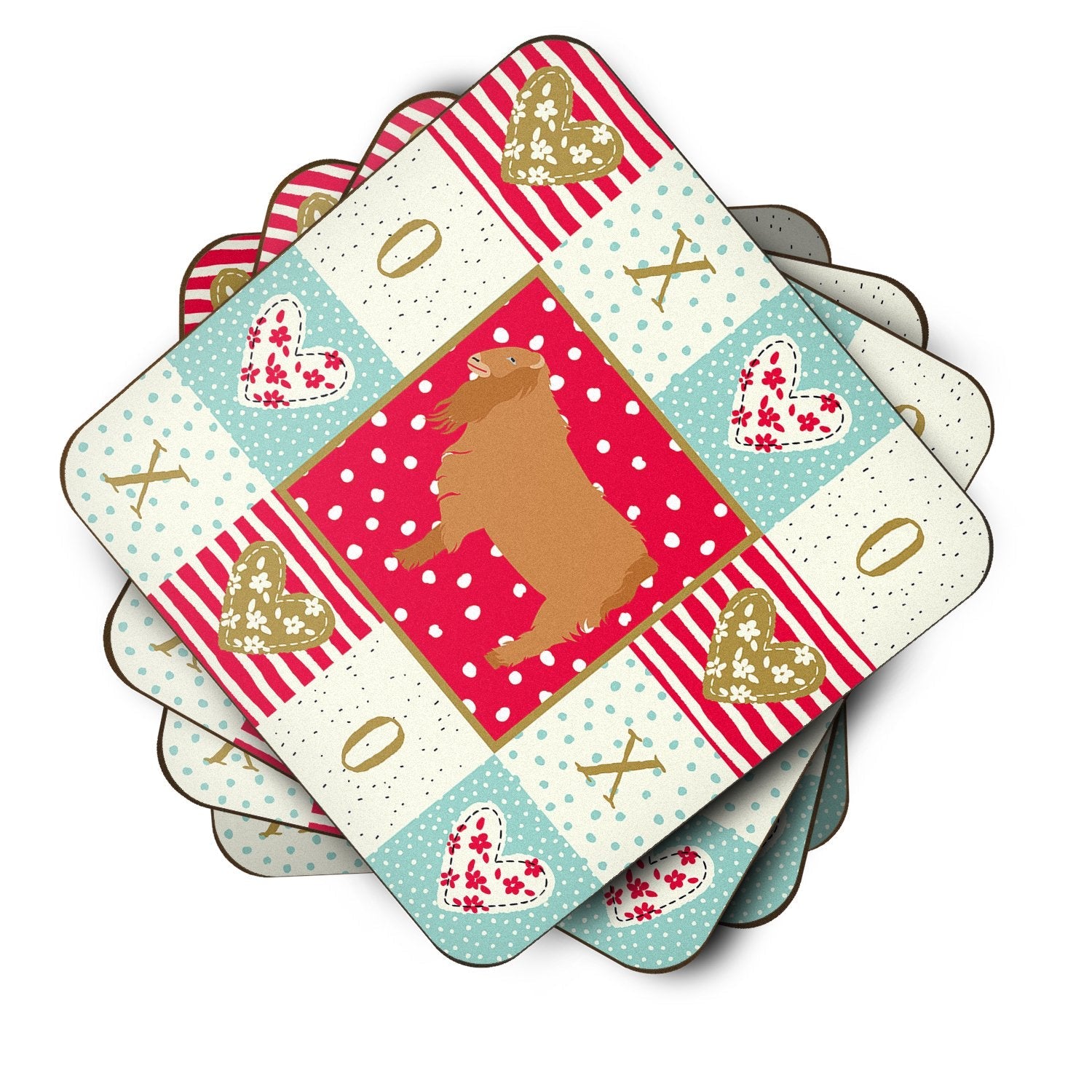 American Lamancha Goat Love Foam Coasters Set of 4 Cup Coasters for Indoor Outdoor, Tabletop Protection, Anti Slip, Mouse pad Material
