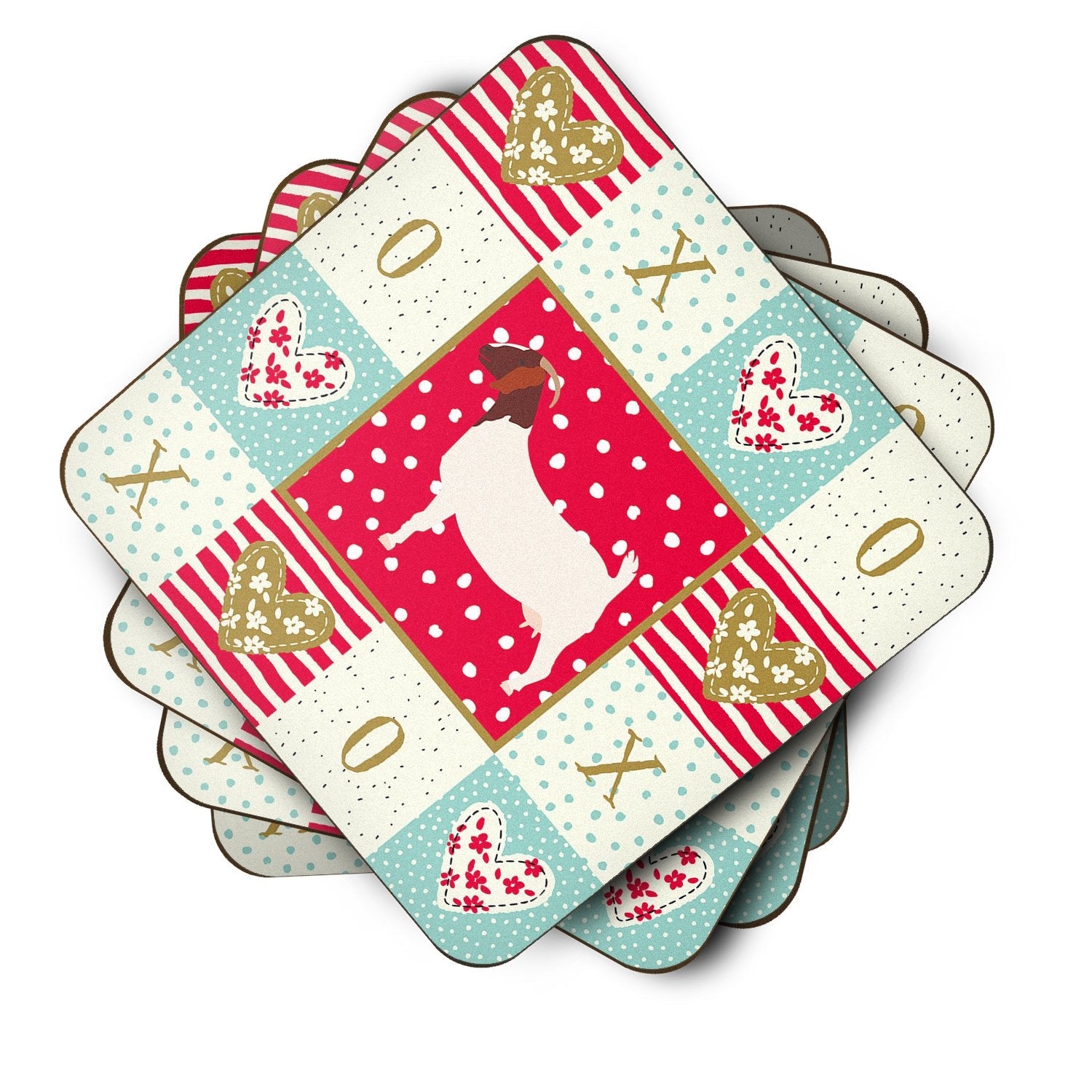 Boer Goat Love Foam Coasters Set of 4 Cup Coasters for Indoor Outdoor, Tabletop Protection, Anti Slip, Mouse pad Material