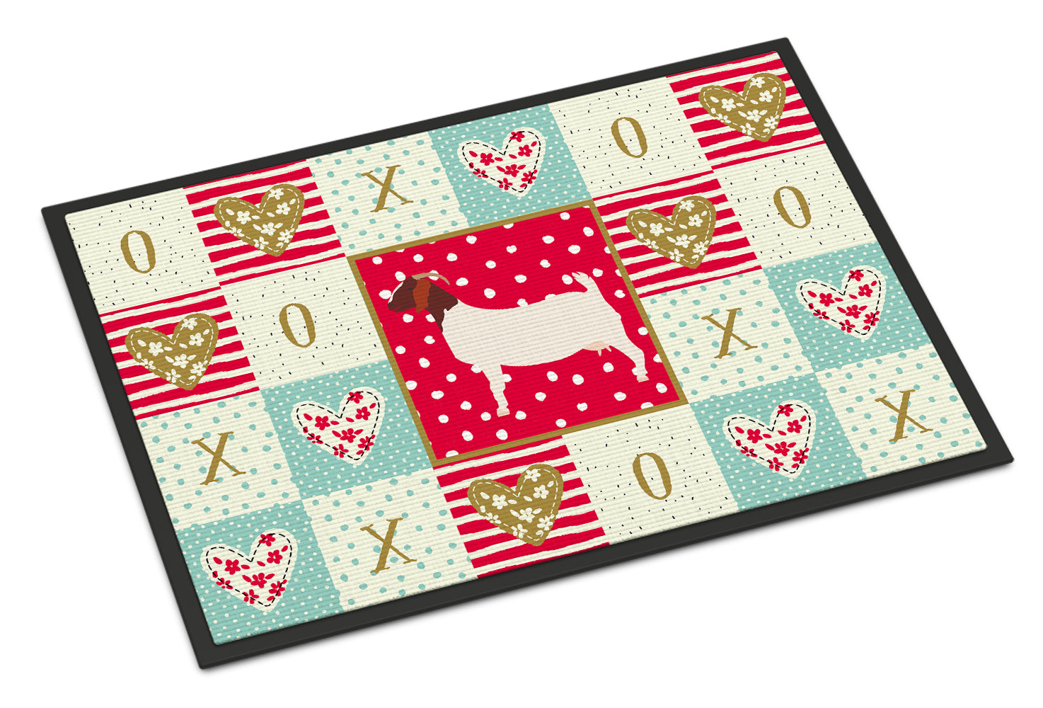 Boer Goat Love Doormat Indoor Outdoor 18H X 27W Front Door Mat Rugs for Entryway, Non Slip Washable