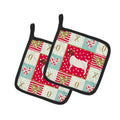 Boer Goat Love Pot Holder Set of 2 Heat Resistant Quilted Hot Pads 7.5 x 7.5 Inch, Insulated Kitchen Trivets for Cooking & Baking