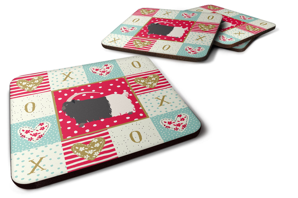 Welsh Black-Necked Goat Love Foam Coasters Set of 4 Cup Coasters for Indoor Outdoor, Tabletop Protection, Anti Slip, Mouse pad Material