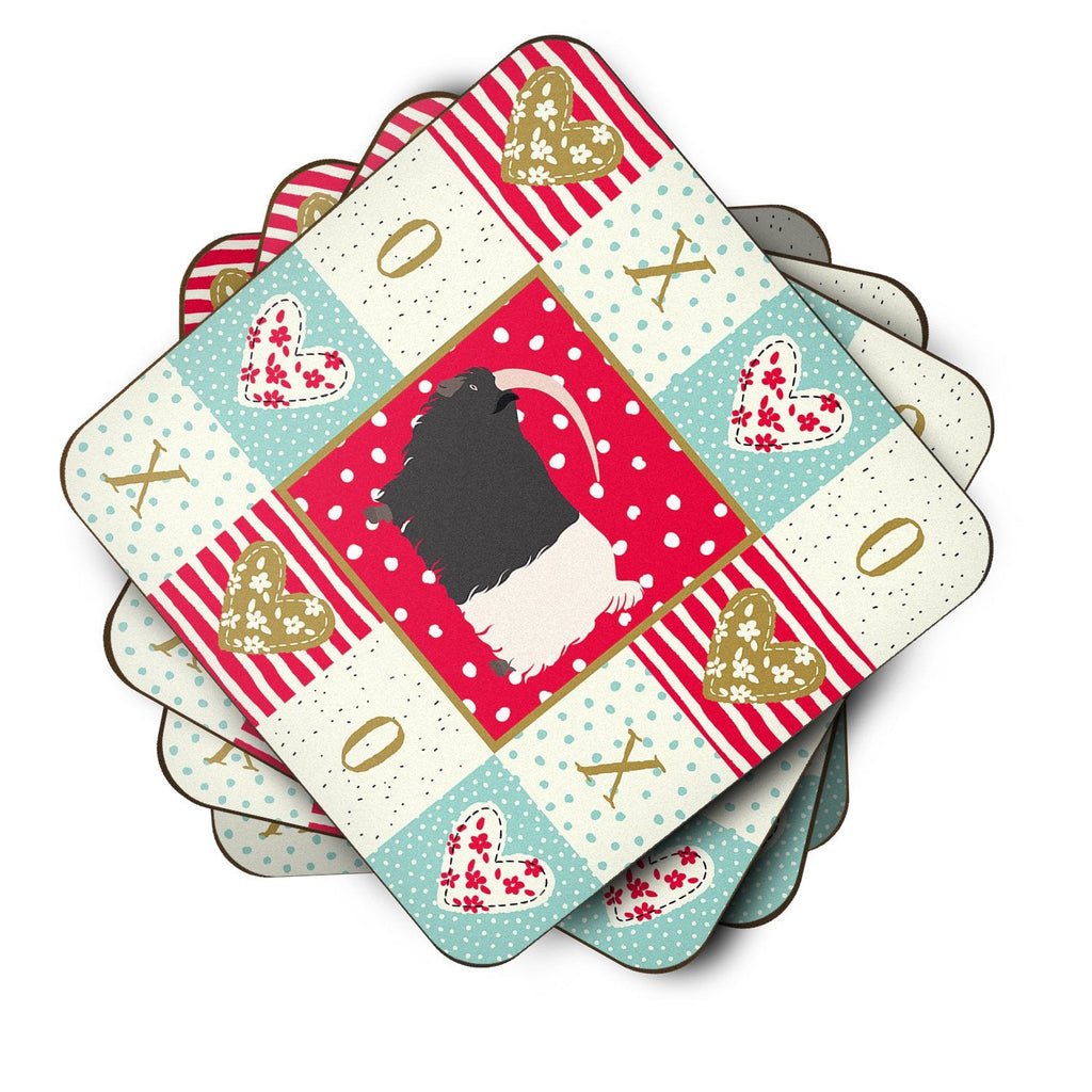 Welsh Black-Necked Goat Love Foam Coasters Set of 4 Cup Coasters for Indoor Outdoor, Tabletop Protection, Anti Slip, Mouse pad Material