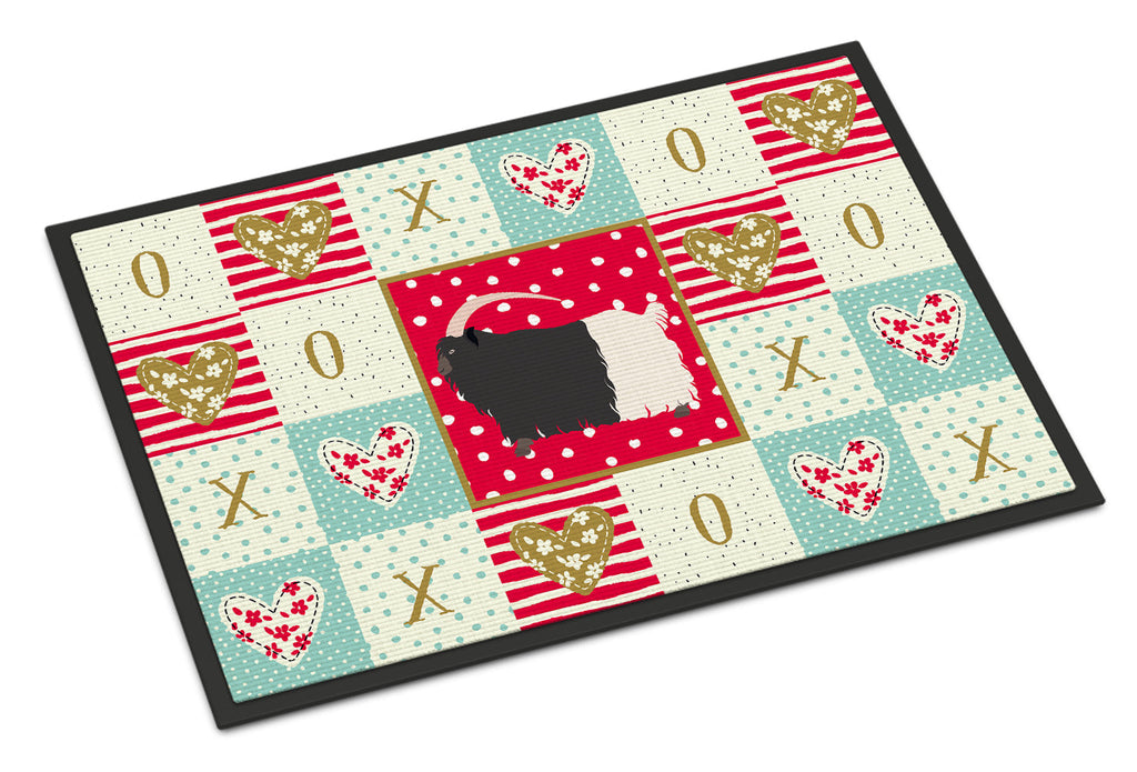 Welsh Black-Necked Goat Love Doormat Indoor Outdoor 18H X 27W Front Door Mat Rugs for Entryway, Non Slip Washable