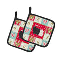 Welsh Black-Necked Goat Love Pot Holder Set of 2 Heat Resistant Quilted Hot Pads 7.5 x 7.5 Inch, Insulated Kitchen Trivets for Cooking & Baking