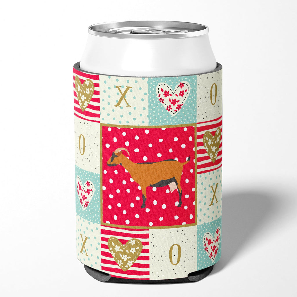 Oberhasli Goat Love Can or Bottle Hugger Cooler Sleeve for Standard 12 oz Cans, Insulated Foam Beer & Soda Can Hugger Reusable