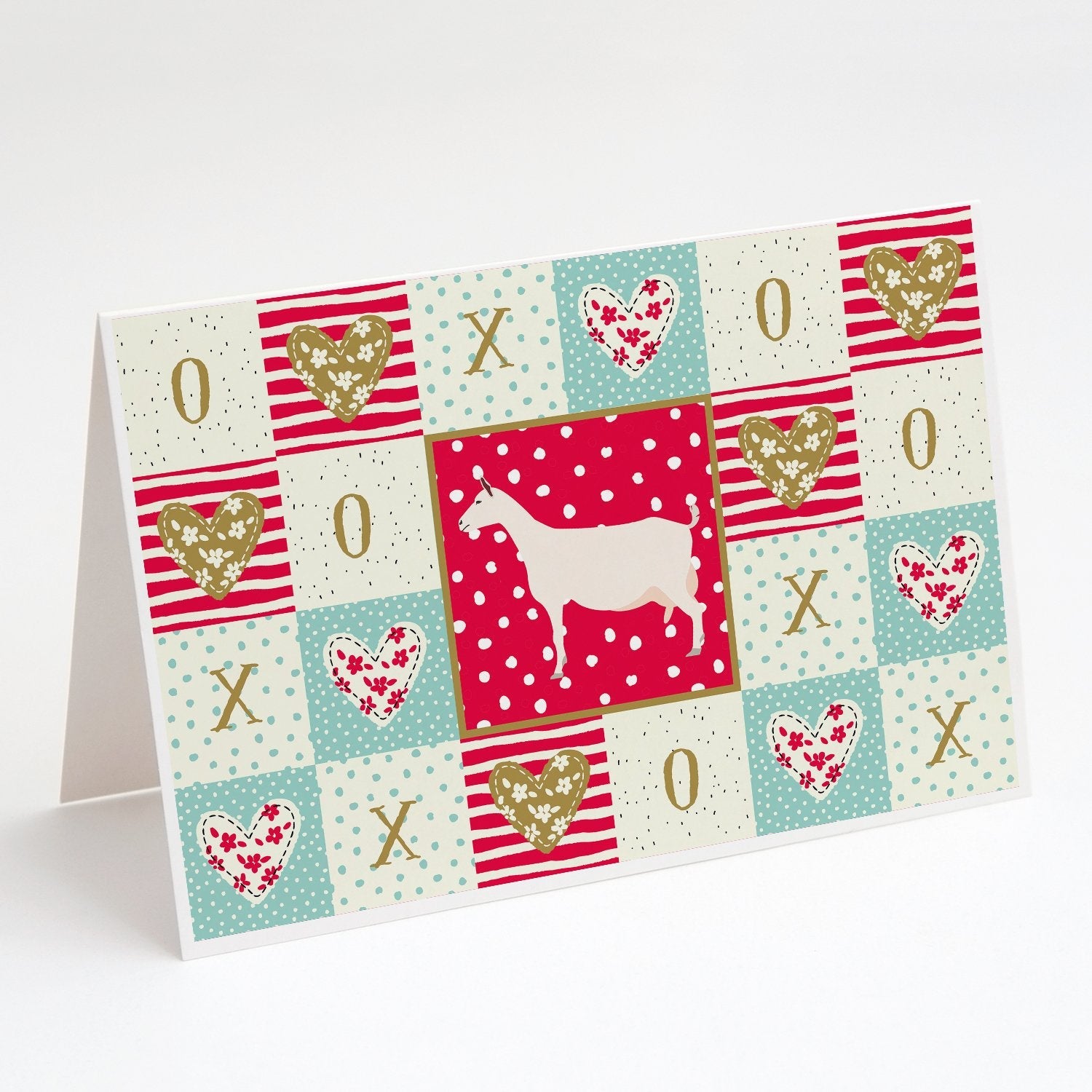 Saanen Goat Love Greeting Cards Pack of 8 Blank Cards with Envelopes Whimsical A7 Size 5x7