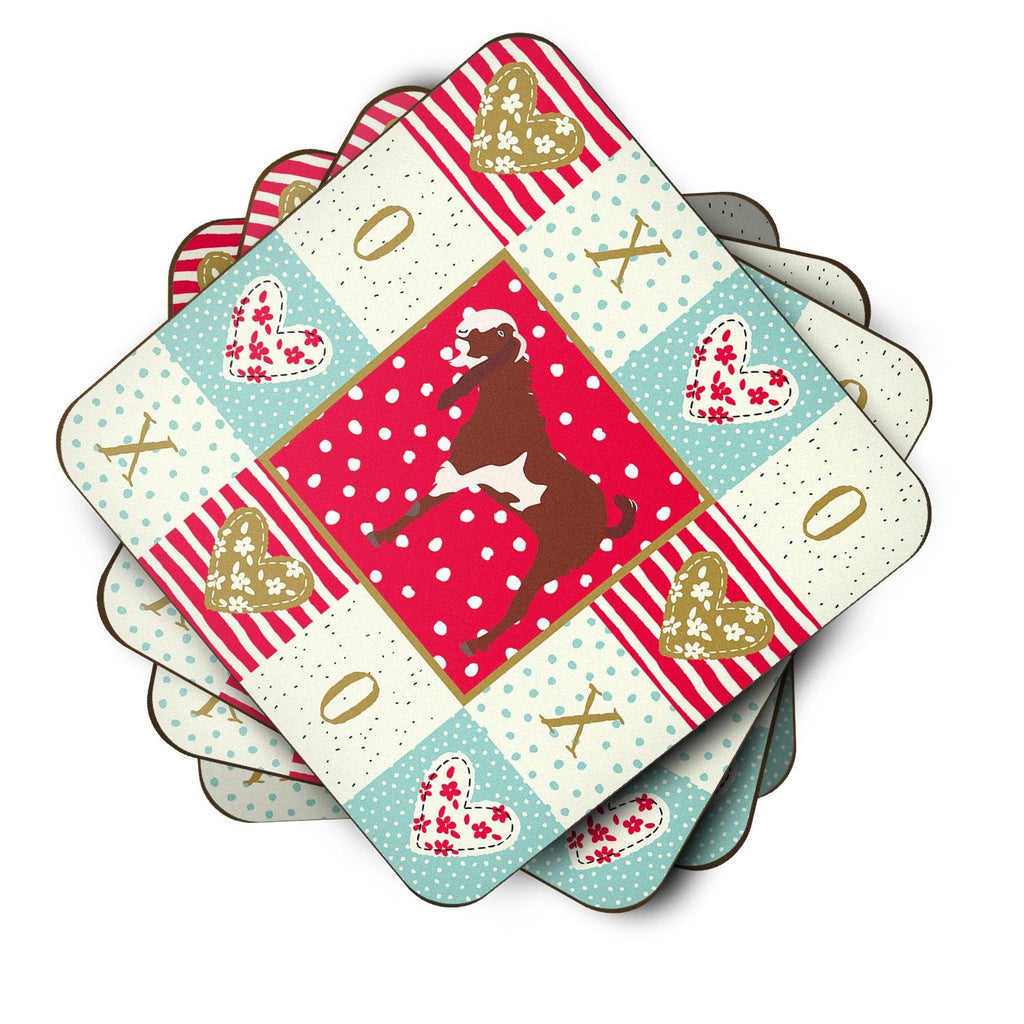 Jamnapari Goat Love Foam Coasters Set of 4 Cup Coasters for Indoor Outdoor, Tabletop Protection, Anti Slip, Mouse pad Material