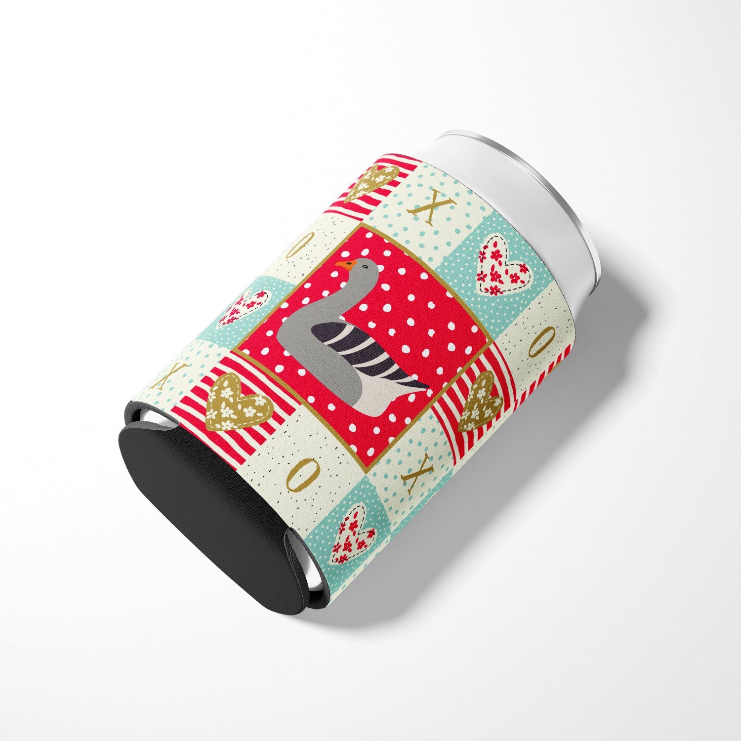 Pilgrim Goose Love Can or Bottle Hugger Cooler Sleeve for Standard 12 oz Cans, Insulated Foam Beer & Soda Can Hugger Reusable